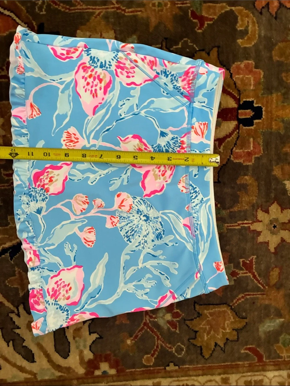 Lilly Pulitzer White Athletic Bottoms with Gold Logo and Blue Stitching
